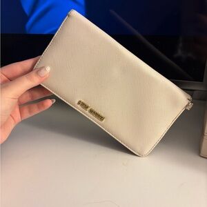 Steve Madden Beige Wallet with Gold Accent
